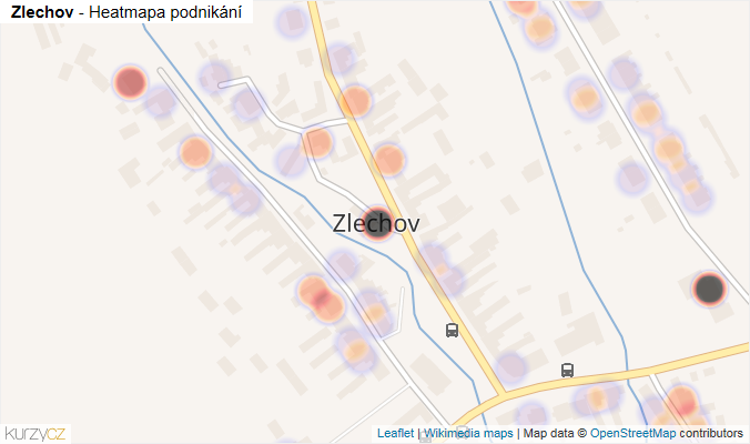 Mapa Zlechov - Firmy v části obce.