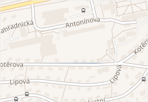 Antonínova v obci Zlín - mapa ulice