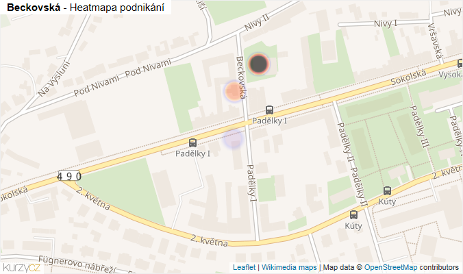 Mapa Beckovská - Firmy v ulici.