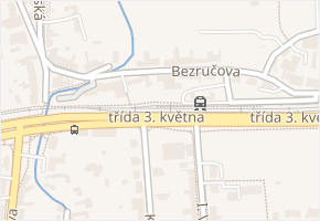 Bezručova v obci Zlín - mapa ulice