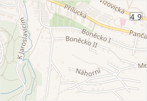 Boněcko II v obci Zlín - mapa ulice