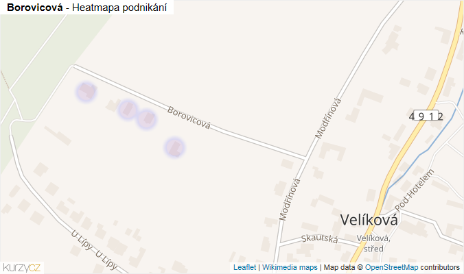 Mapa Borovicová - Firmy v ulici.