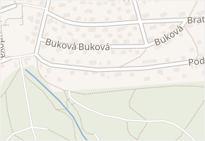 Buková v obci Zlín - mapa ulice