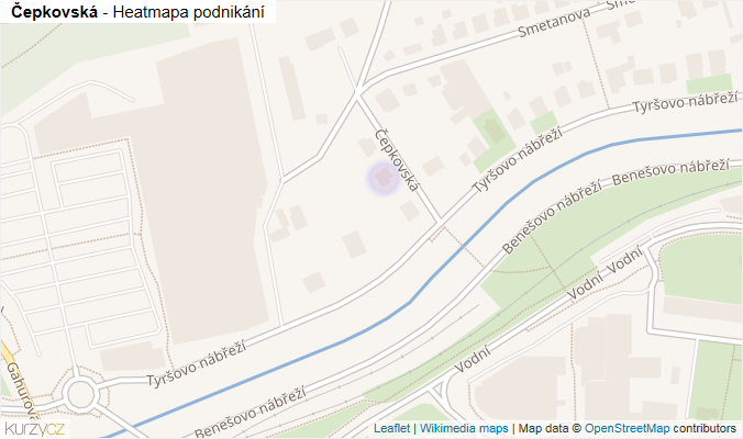 Mapa Čepkovská - Firmy v ulici.