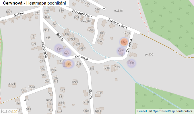 Mapa Červnová - Firmy v ulici.