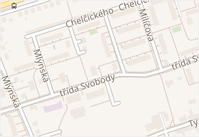 Chelčického v obci Zlín - mapa ulice