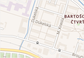 Dukelská v obci Zlín - mapa ulice