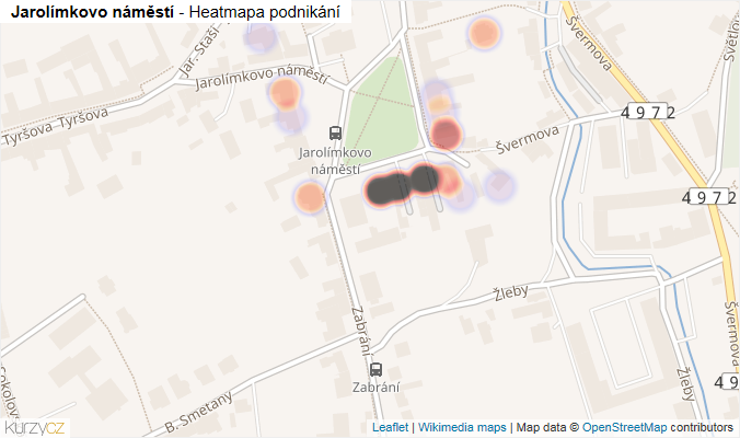 Mapa Jarolímkovo náměstí - Firmy v ulici.