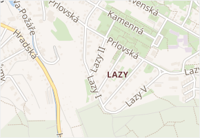 Lazy II v obci Zlín - mapa ulice