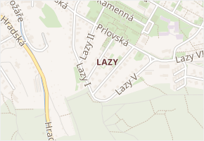 Lazy III v obci Zlín - mapa ulice