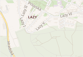Lazy V v obci Zlín - mapa ulice