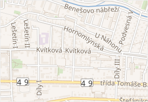 Lešetín VI v obci Zlín - mapa ulice