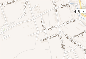 Lidická v obci Zlín - mapa ulice
