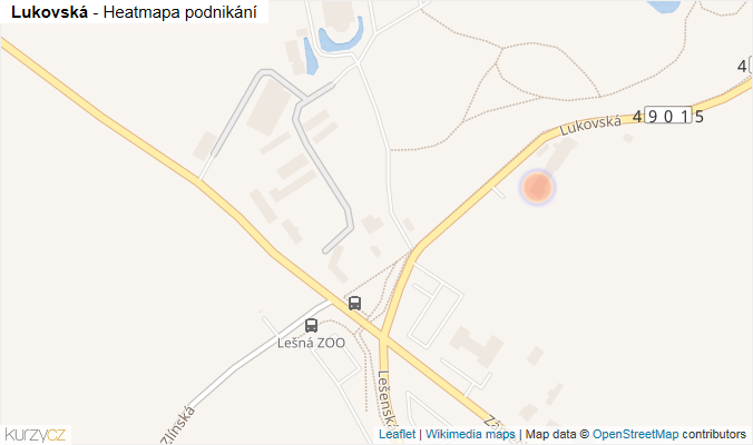 Mapa Lukovská - Firmy v ulici.