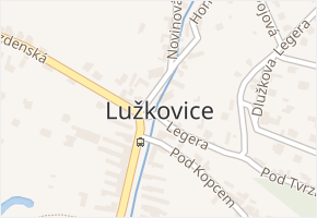 Lužkovice v obci Zlín - mapa části obce