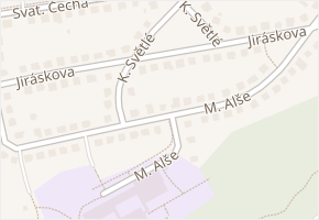 M. Alše v obci Zlín - mapa ulice