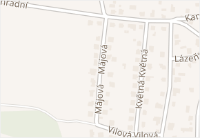 Májová v obci Zlín - mapa ulice
