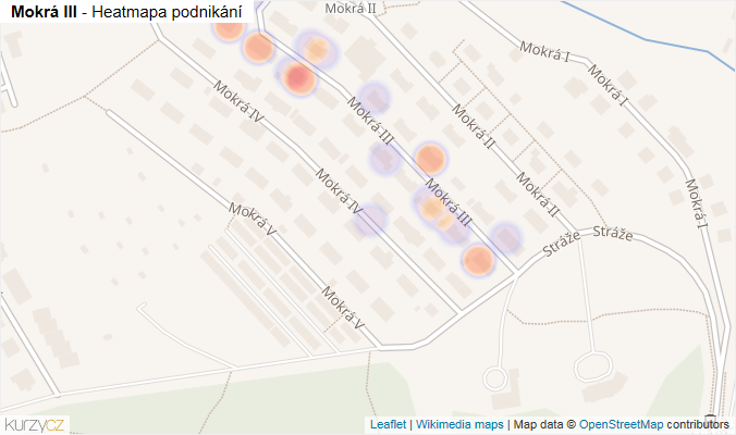 Mapa Mokrá III - Firmy v ulici.