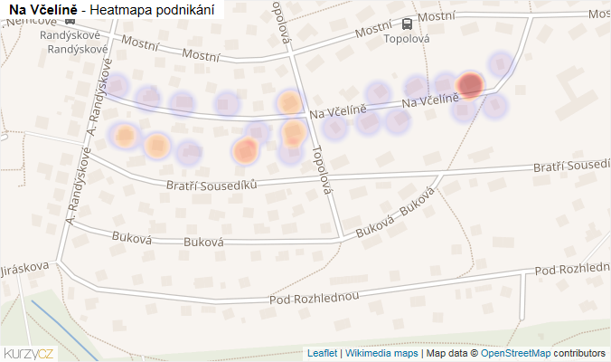Mapa Na Včelíně - Firmy v ulici.