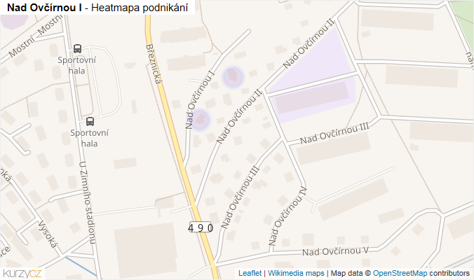 Mapa Nad Ovčírnou I - Firmy v ulici.