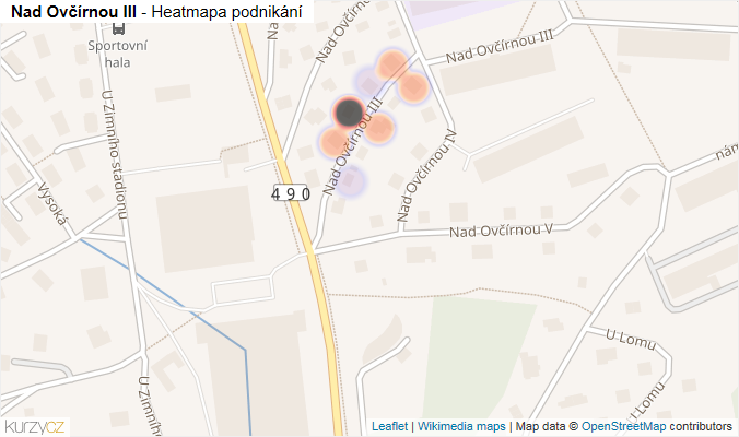 Mapa Nad Ovčírnou III - Firmy v ulici.