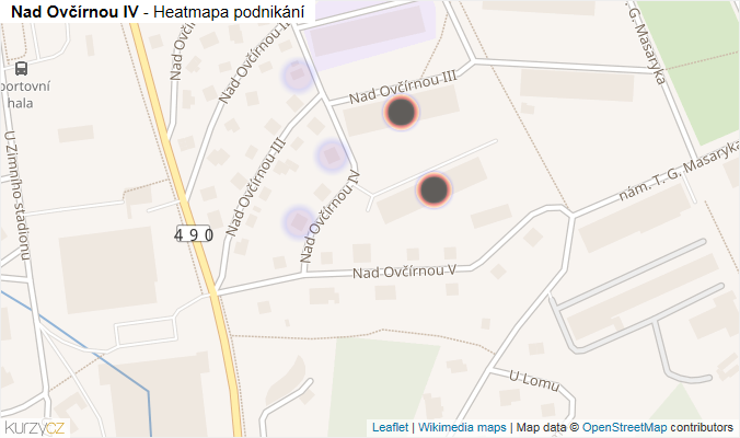 Mapa Nad Ovčírnou IV - Firmy v ulici.