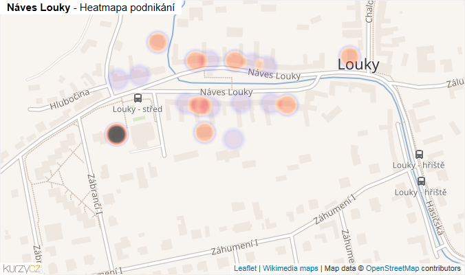 Mapa Náves Louky - Firmy v ulici.