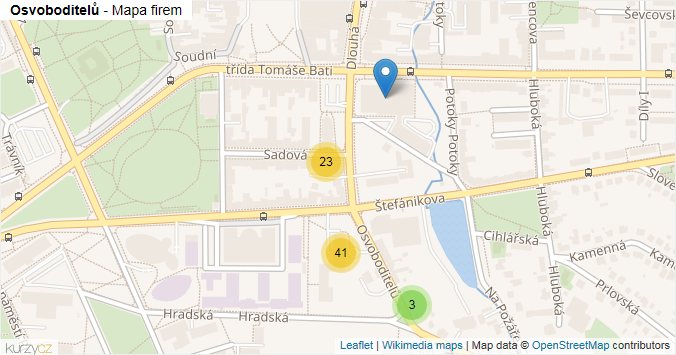 Mapa Osvoboditelů - Firmy v ulici.