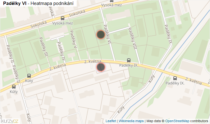 Mapa Padělky VI - Firmy v ulici.