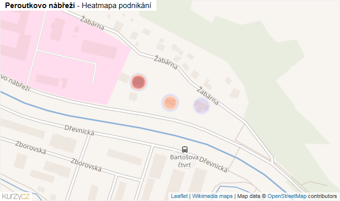 Mapa Peroutkovo nábřeží - Firmy v ulici.