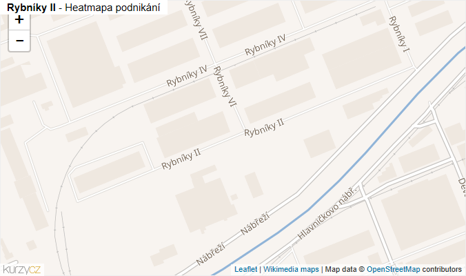 Mapa Rybníky II - Firmy v ulici.