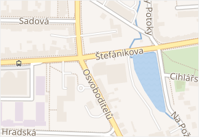 Štefánikova v obci Zlín - mapa ulice