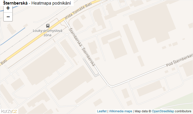 Mapa Šternberská - Firmy v ulici.