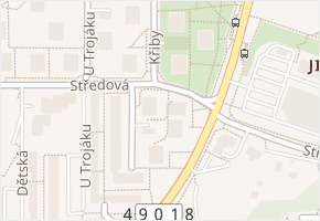 Středová v obci Zlín - mapa ulice