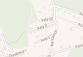 Valy II v obci Zlín - mapa ulice
