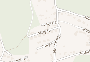 Valy III v obci Zlín - mapa ulice