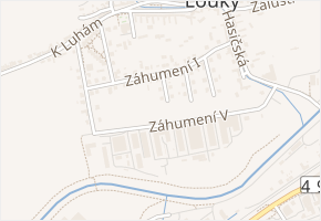 Záhumení IV v obci Zlín - mapa ulice
