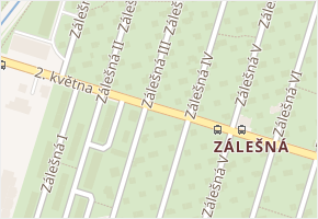 Zálešná III v obci Zlín - mapa ulice