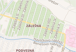 Zálešná VI v obci Zlín - mapa ulice