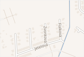 Zvonková v obci Zlín - mapa ulice