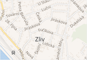 Fučíkova v obci Zliv - mapa ulice