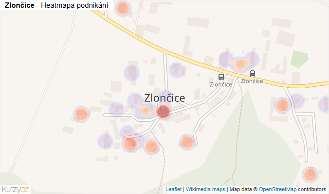 Mapa Zlončice - Firmy v části obce.