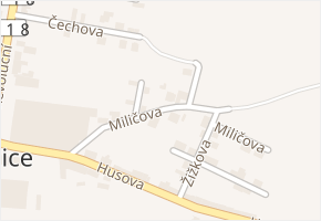 Miličova v obci Zlonice - mapa ulice