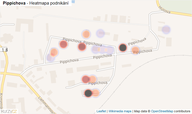 Mapa Pippichova - Firmy v ulici.