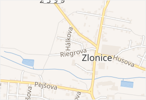 Riegrova v obci Zlonice - mapa ulice