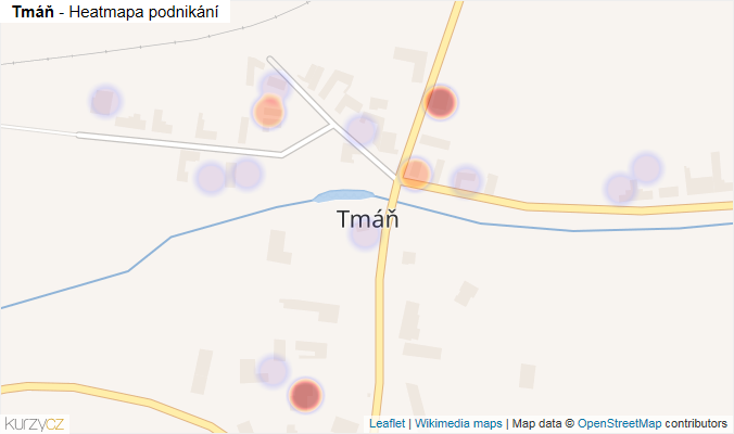 Mapa Tmáň - Firmy v části obce.