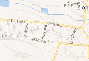 Tyršova v obci Zlonice - mapa ulice