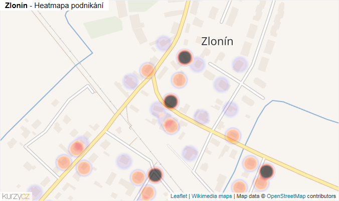 Mapa Zlonín - Firmy v části obce.