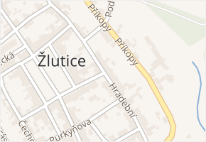 Hradební v obci Žlutice - mapa ulice