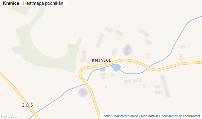 Mapa Knínice - Firmy v části obce.